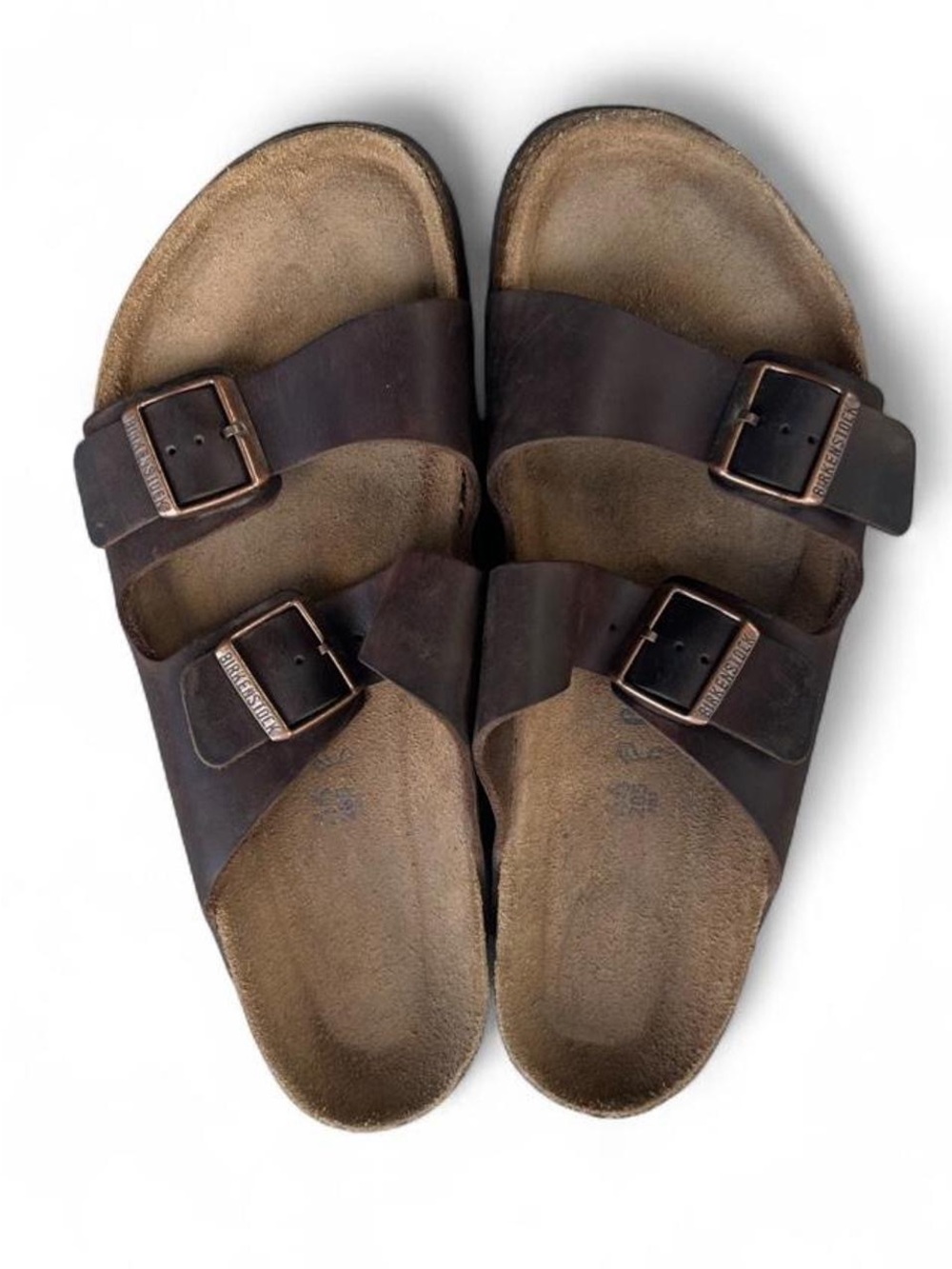 Birkenstock Arizona Habana Brown Leather Soft Footbed Sandals EU 44 US Mens 11 R